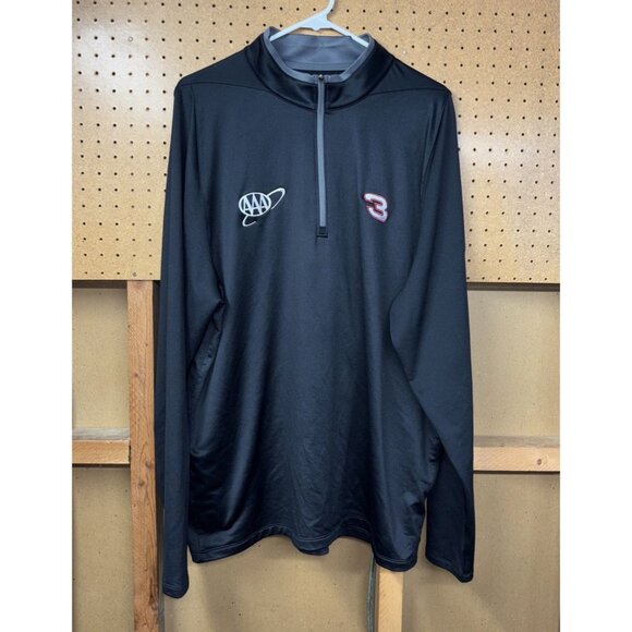 Austin Dillon #3 AAA Nike Golf Dri-Fit 1/4 Zip Black Windbreaker Adult Size XL - Picture 1 of 4